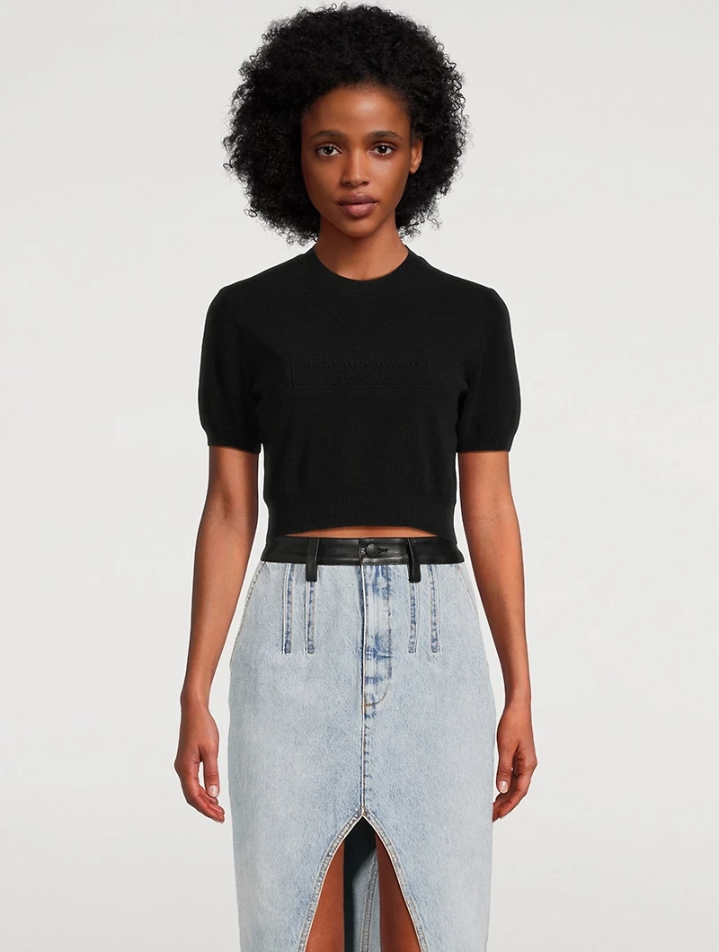 Ribbed Chenille Short-Sleeve Sweater