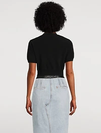 Ribbed Chenille Short-Sleeve Sweater