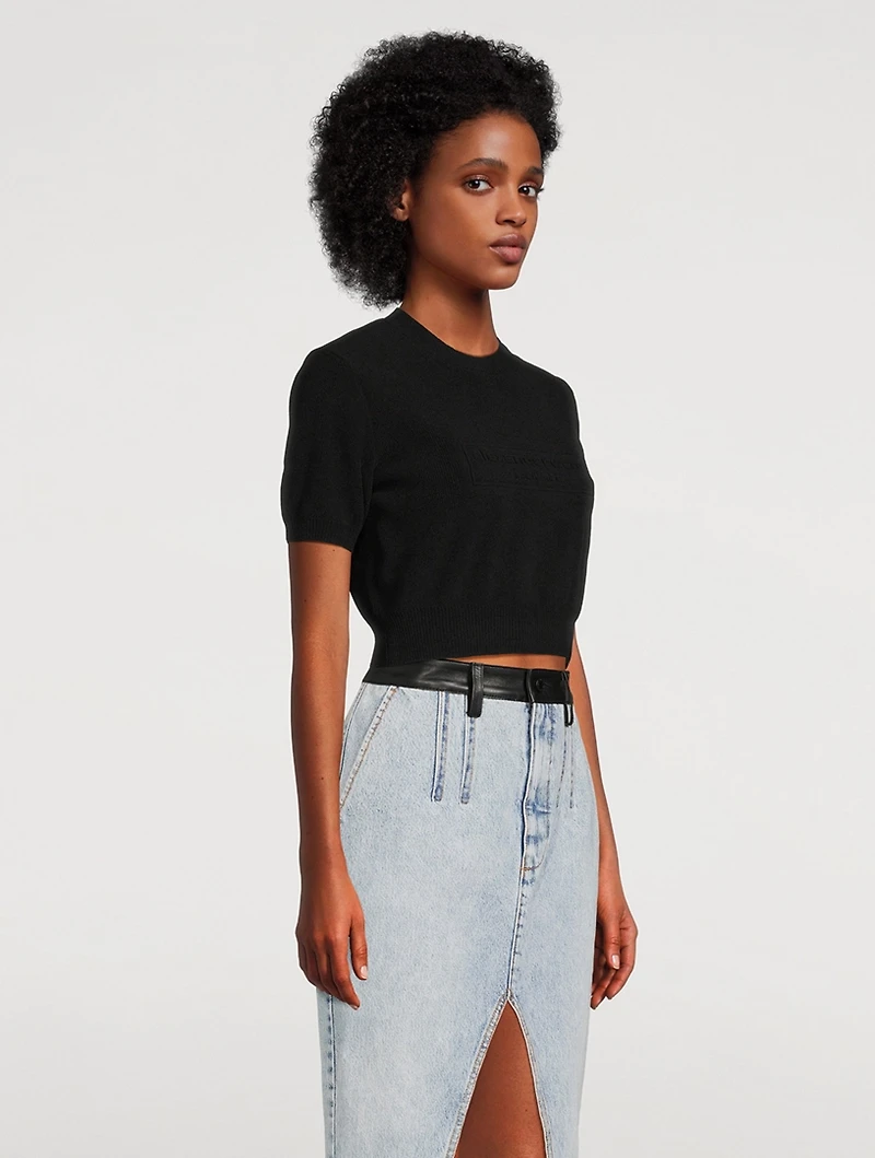 Ribbed Chenille Short-Sleeve Sweater