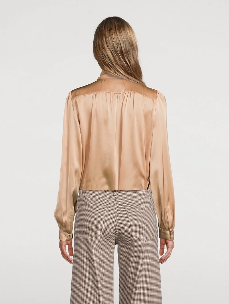 Femme Tie-Neck Silk Blouse