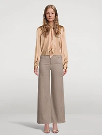 Femme Tie-Neck Silk Blouse