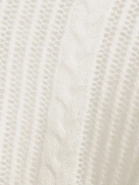 Pointelle Cashmere Ruched Sweater