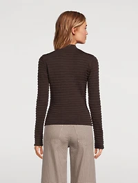 Smocked Mockneck Sweater