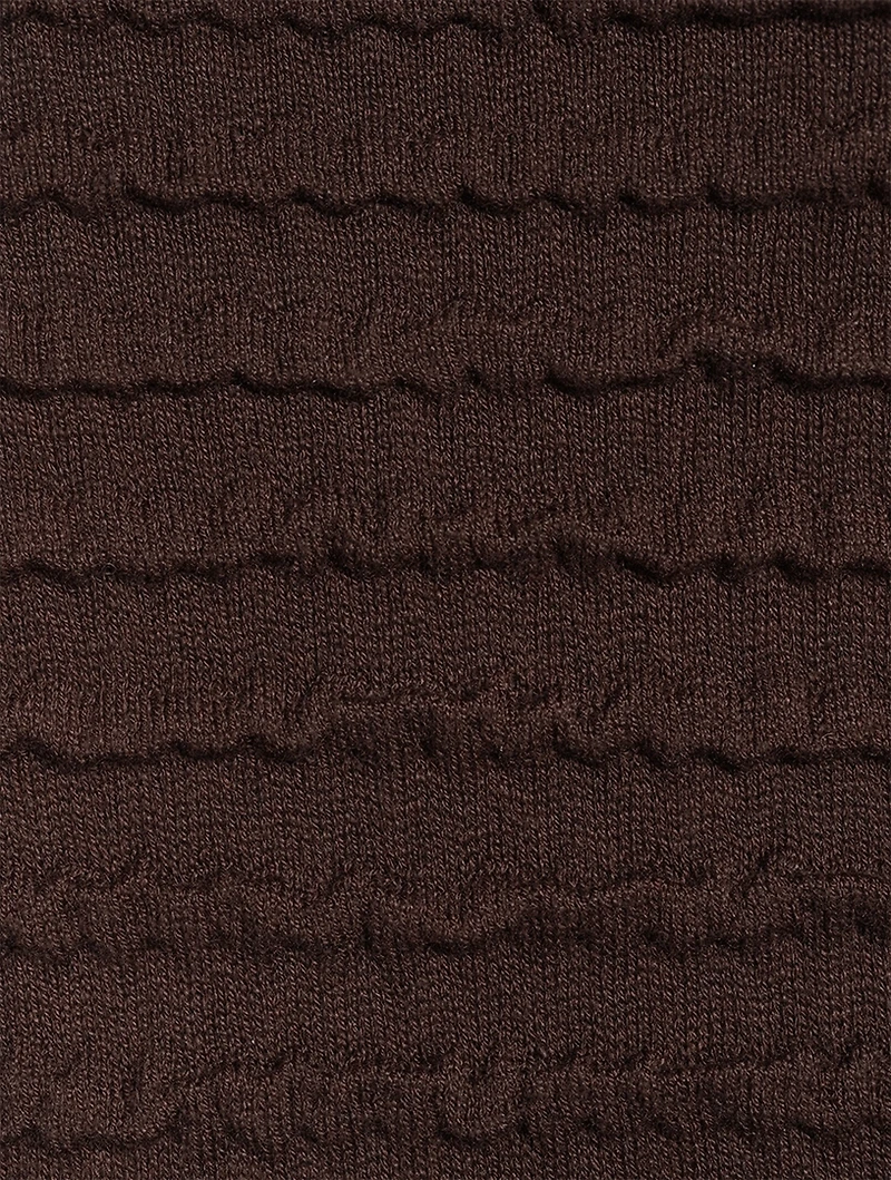 Smocked Mockneck Sweater