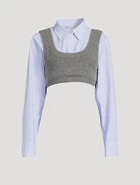 Boiled Wool Layered Knit Camisole