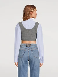 Boiled Wool Layered Knit Camisole