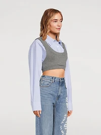Boiled Wool Layered Knit Camisole
