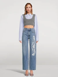 Boiled Wool Layered Knit Camisole