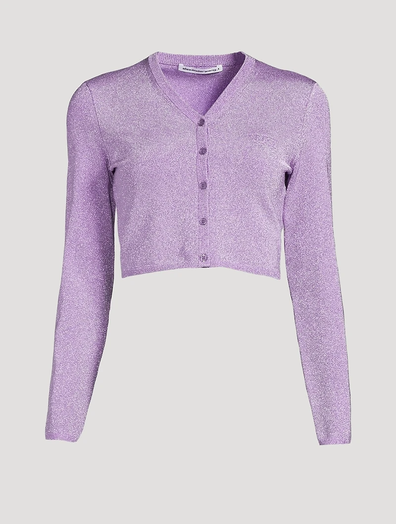 V-Neck Cardigan With Embossed Logo