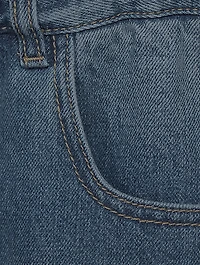 Knit Waistline Washed Jeans