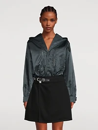 Nylon Long-Sleeve Bodysuit With Hood
