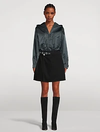 Nylon Long-Sleeve Bodysuit With Hood