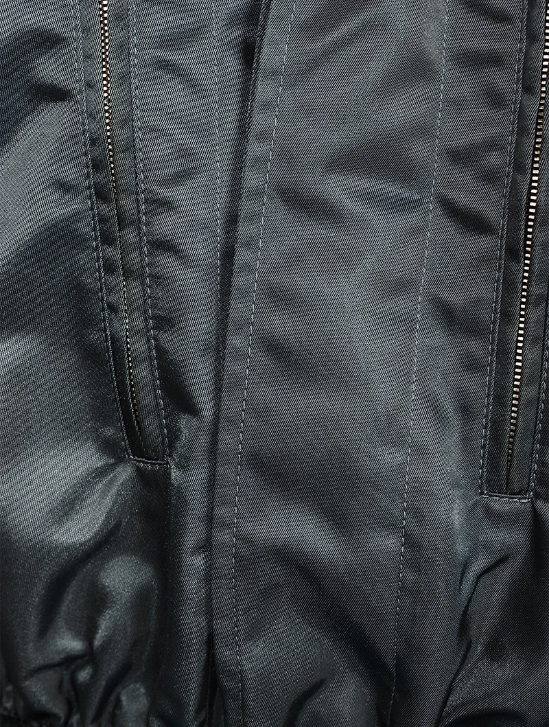 Nylon Long-Sleeve Bodysuit With Hood