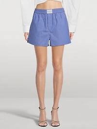 Cotton Boxer Shorts Pinstripe Print