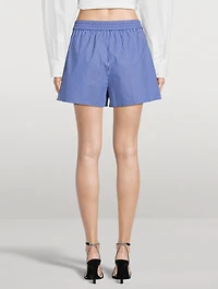 Cotton Boxer Shorts Pinstripe Print