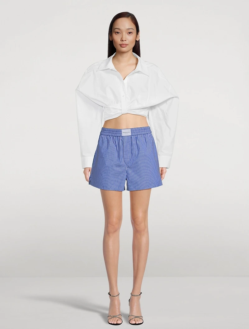 Cotton Boxer Shorts Pinstripe Print