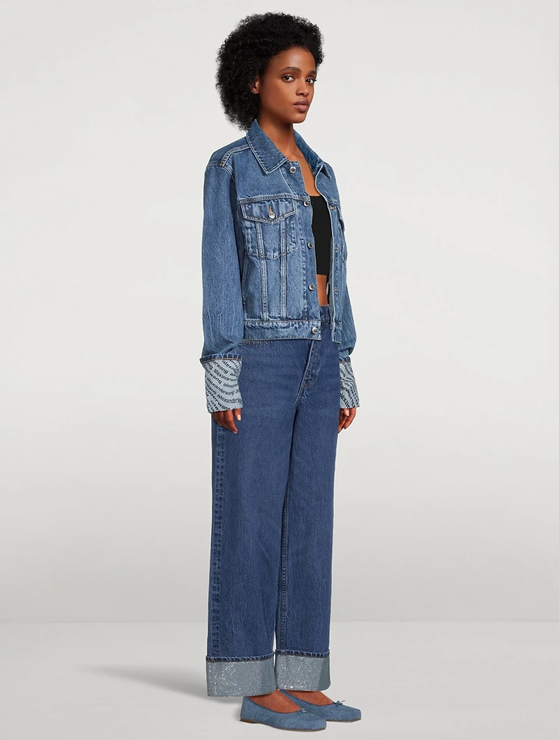 Denim Jacket With Wave Cuff