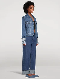 Denim Jacket With Wave Cuff