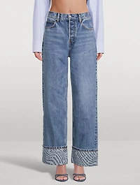 Wave Cuff Wide-Leg Jeans