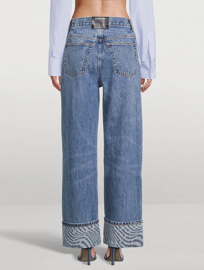Wave Cuff Wide-Leg Jeans