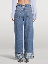 Wave Cuff Wide-Leg Jeans