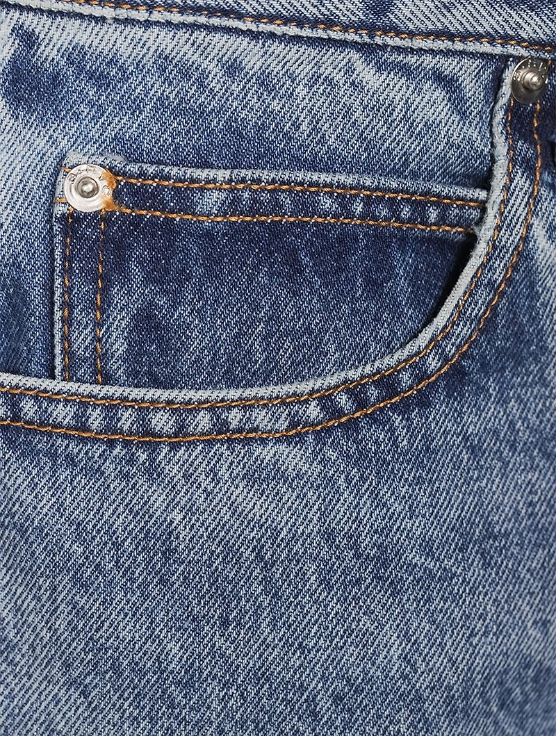 Wave Cuff Wide-Leg Jeans
