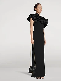 Chloe Ruffled One-Shoulder Gown