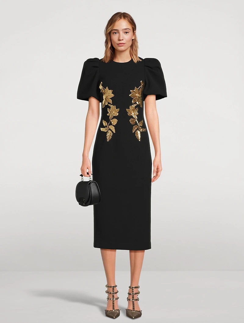 Versailles Sequin-Appliqué Midi Dress