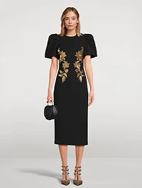 Versailles Sequin-Appliqué Midi Dress
