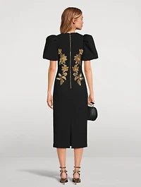 Versailles Sequin-Appliqué Midi Dress