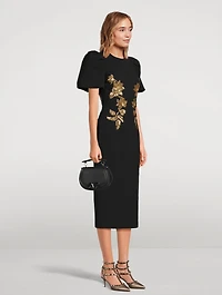 Versailles Sequin-Appliqué Midi Dress