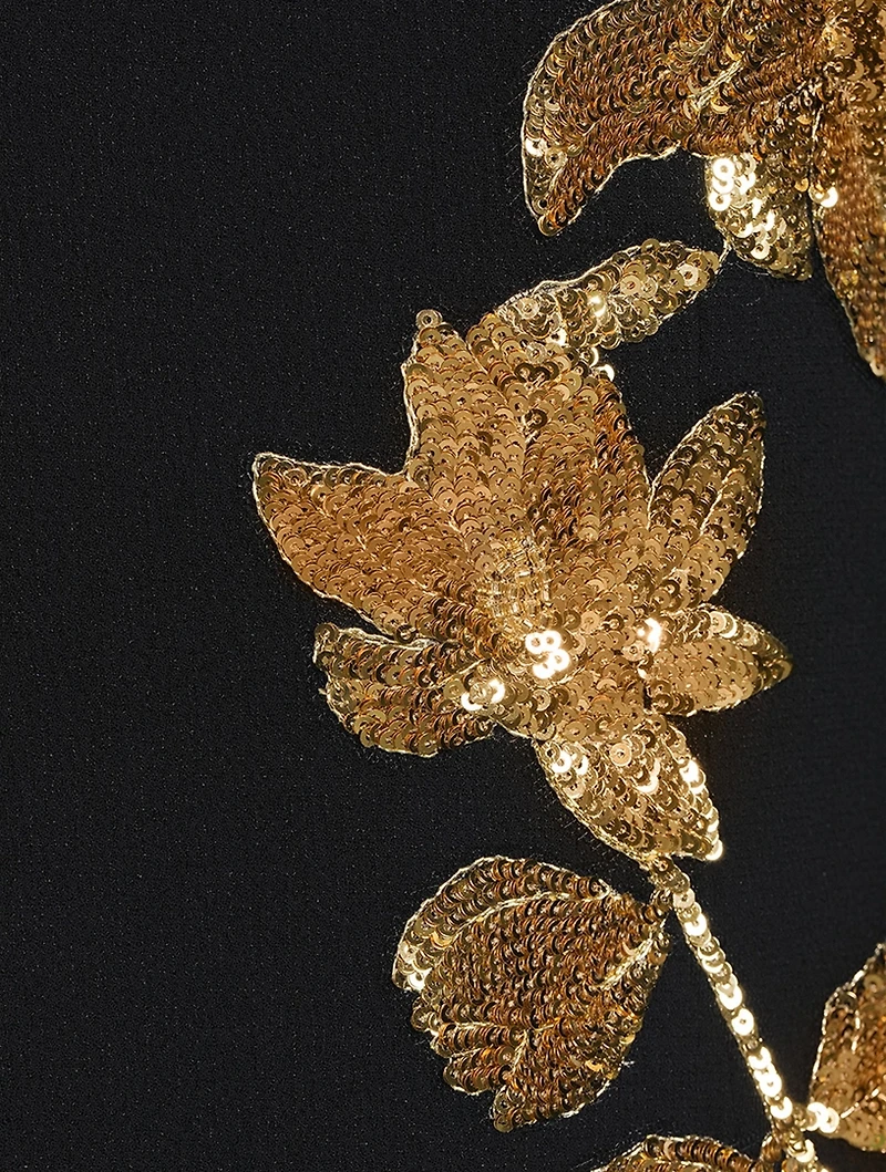 Versailles Sequin-Appliqué Midi Dress