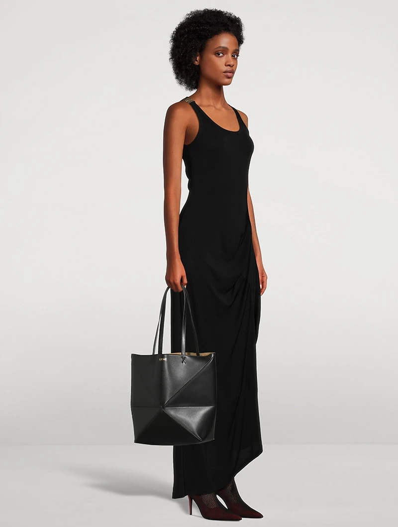 Puzzle Leather Tote Bag