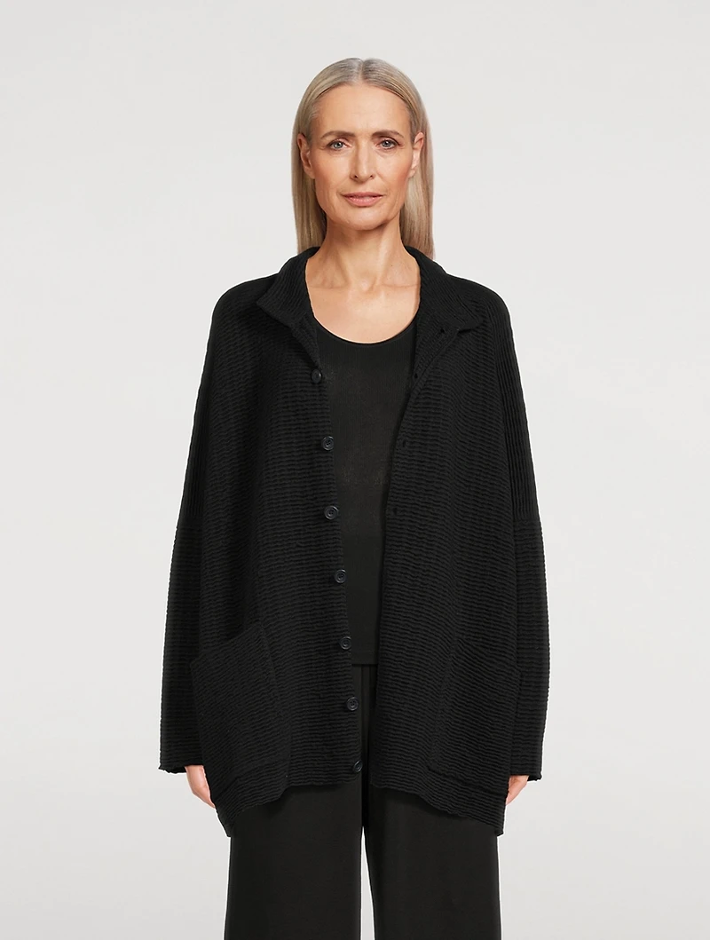 Rattan-Weave Cashmere And Silk Cardigan