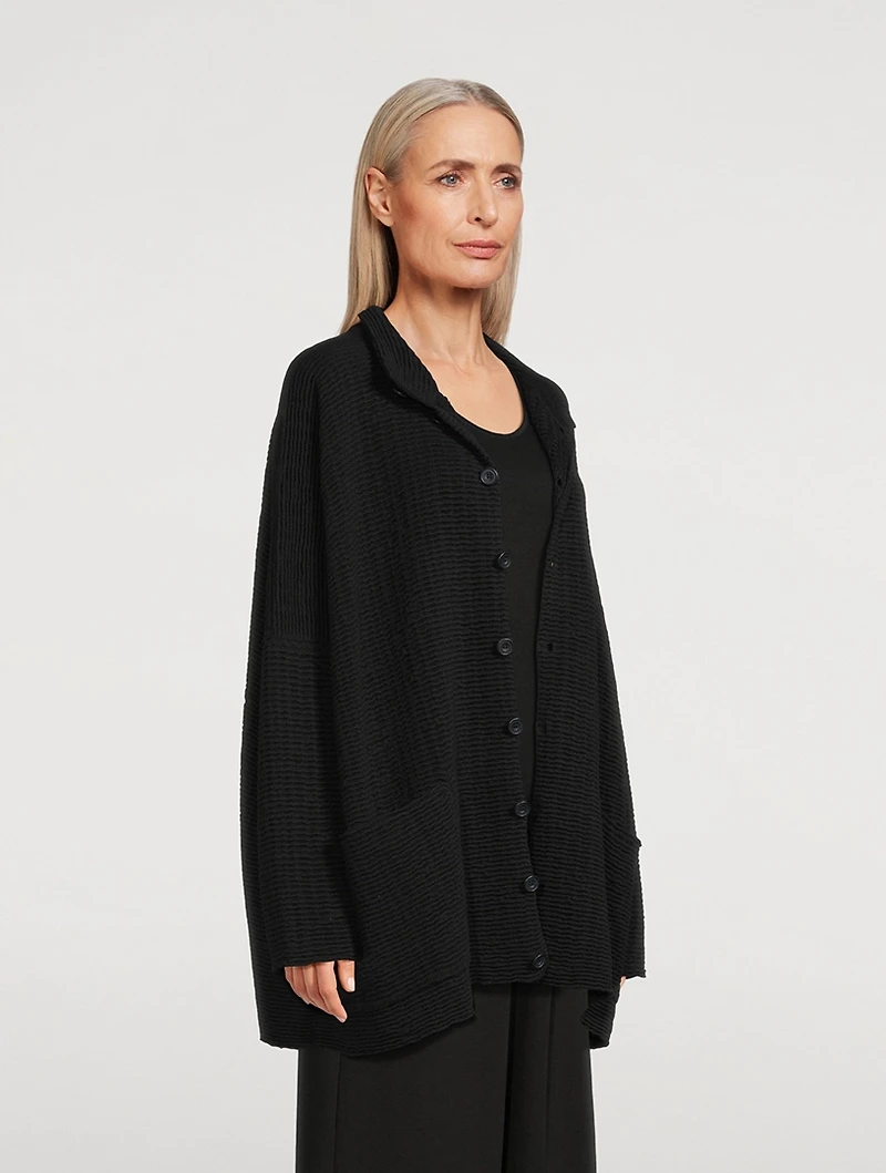 Rattan-Weave Cashmere And Silk Cardigan