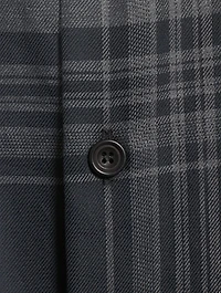 Double Stand Collar Shirt Check Print