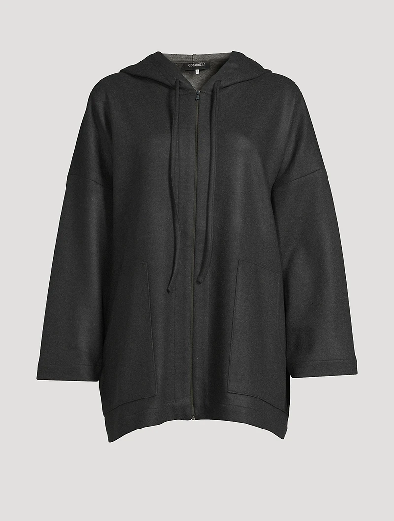 Zip-Front Wool Hoodie