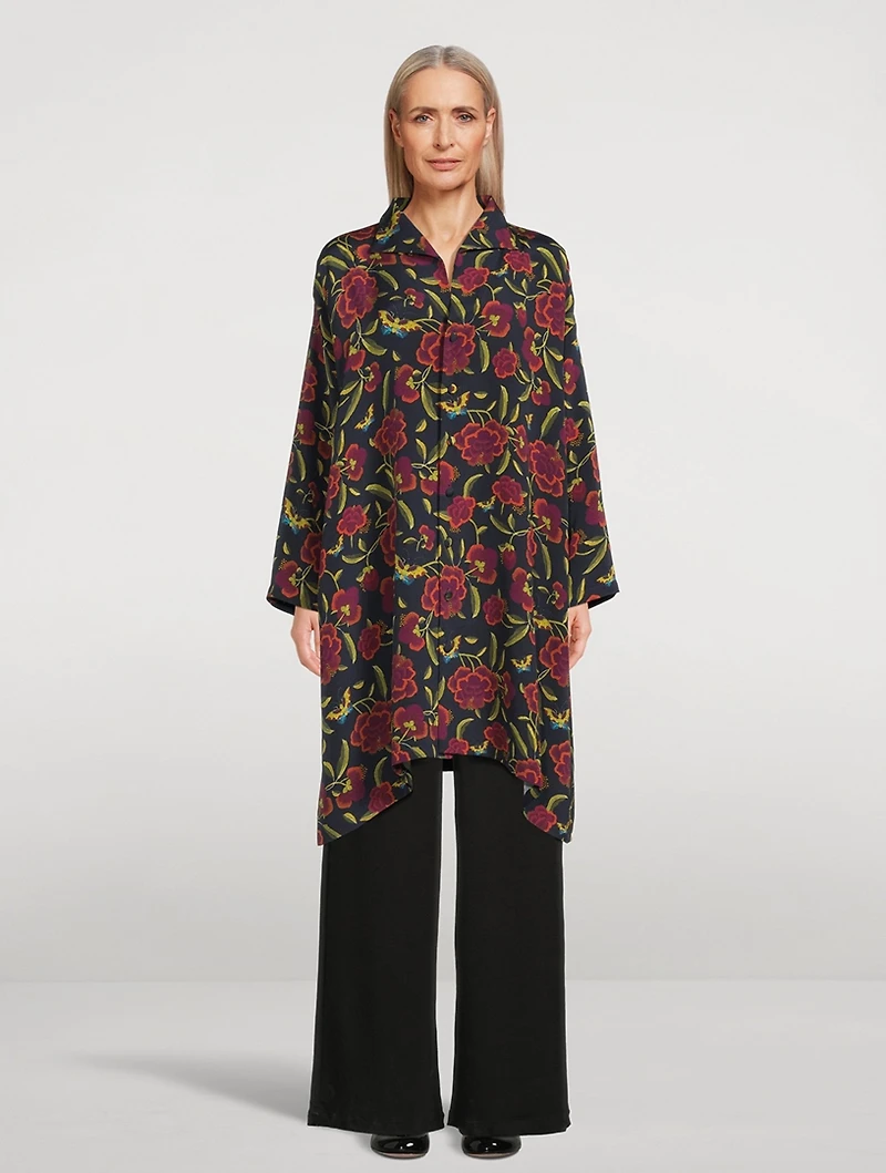 Silk Shirt Floral Print