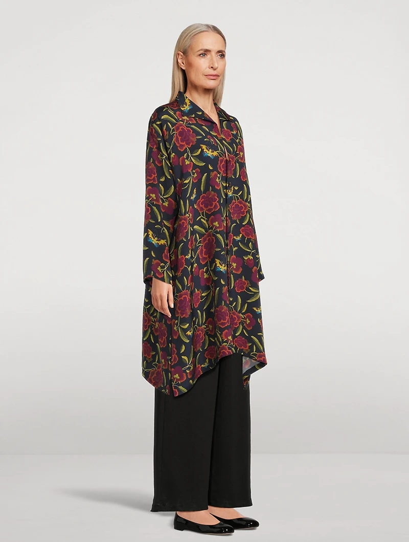 Silk Shirt Floral Print