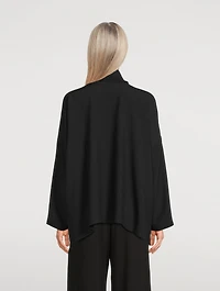 Scrunch-Neck Silk Shirt