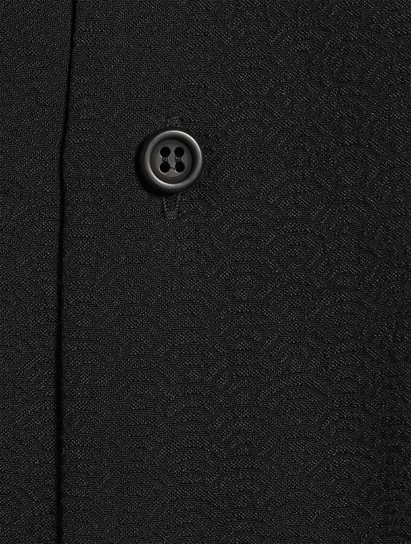 Scrunch-Neck Silk Shirt