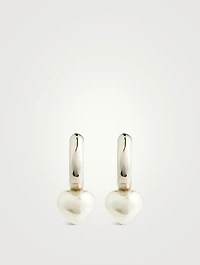 Mini Pearl Heart Hoop Earrings