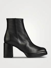 Leather Platform Ankle Boots