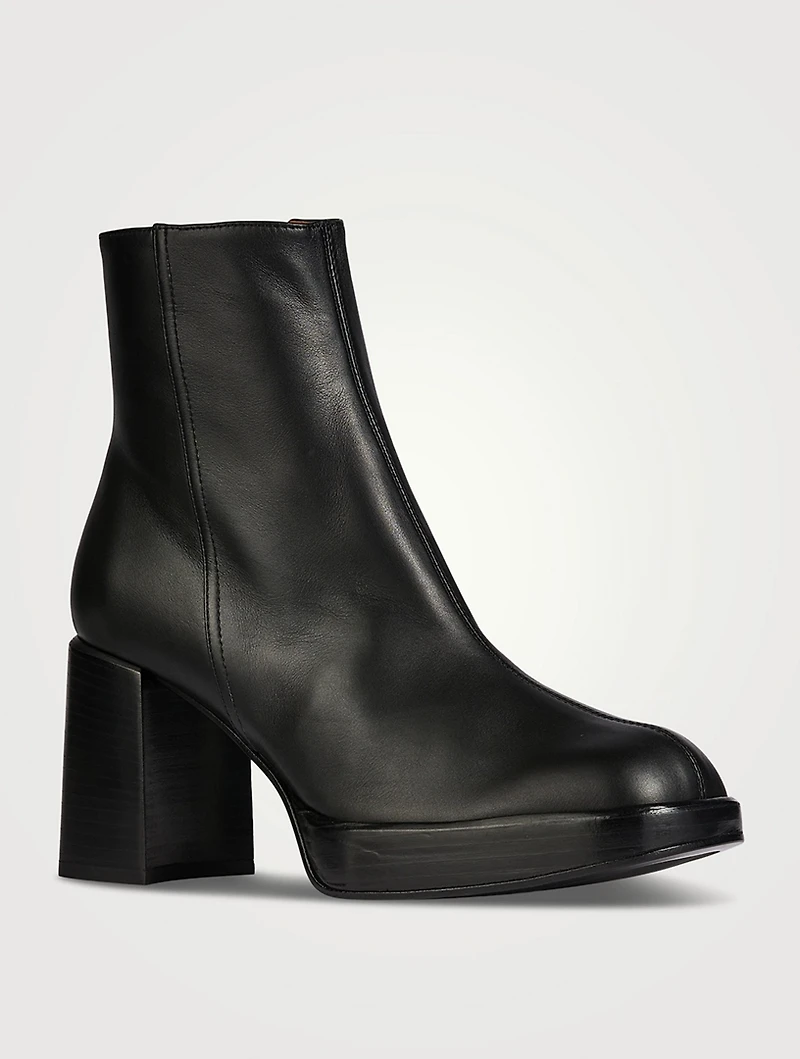 Leather Platform Ankle Boots