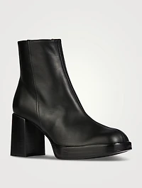 Leather Platform Ankle Boots
