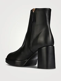 Leather Platform Ankle Boots