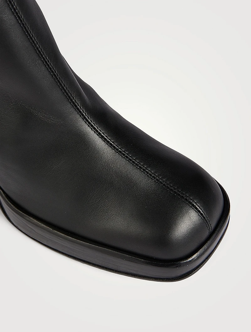 Leather Platform Ankle Boots