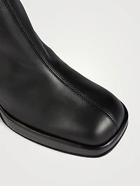 Leather Platform Ankle Boots