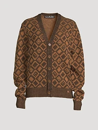 Wool And Cotton Face Tiles Cardigan