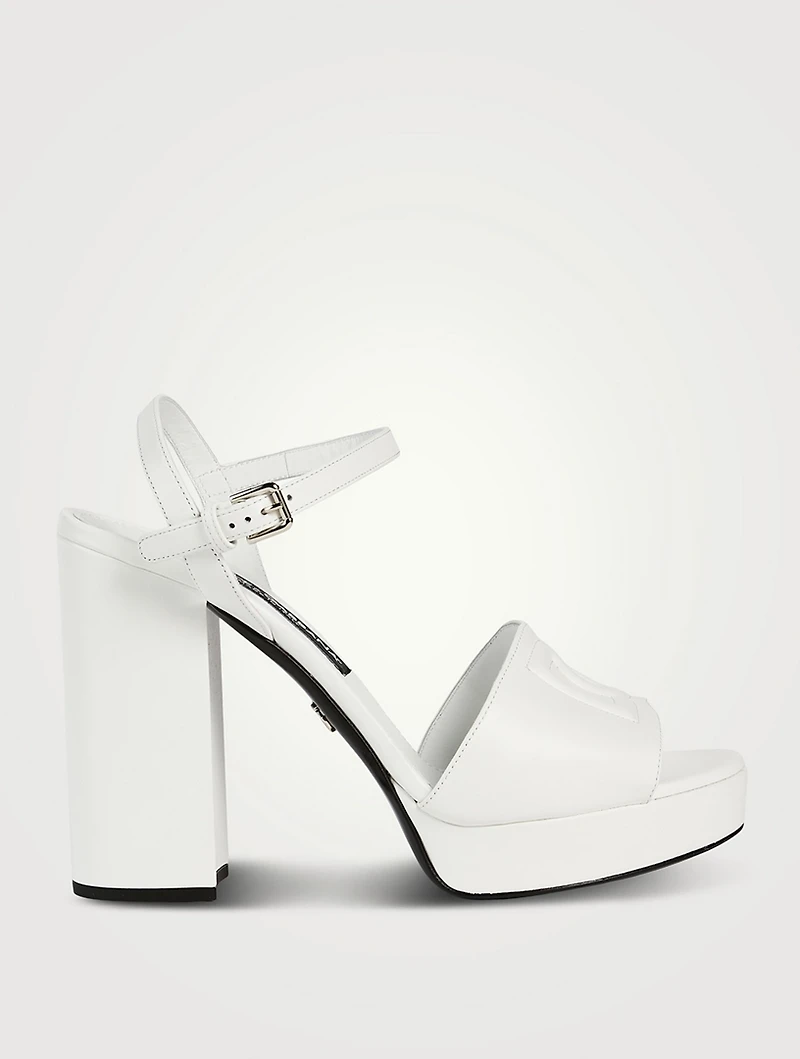 Liscio Leather Platform Logo Sandals